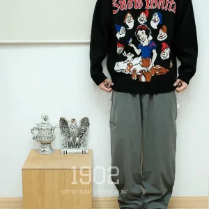 Designer High Quality Supreme Sweater Black Cotton Jacquard