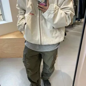 Luxury Super Clone Stussy Outerwear Red Cotton Satin Patch