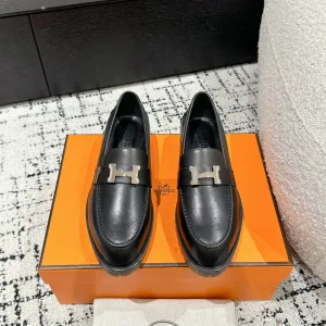 AAA Hermes Leather Shoes Red Genuine Sheepskin High-Quality Materials