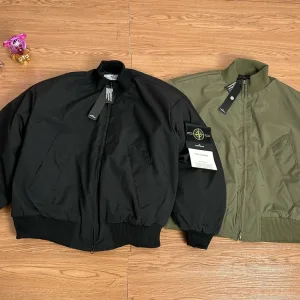 Designer Stone Island Jacket Red Cotton Down Ribbed Fabric Exquisite Workmanship Street Style Winter Early Slim Fit