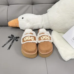 High Quality Ugg Platform Sandals Ash Wool Lambswool Cashmere Genuine Leather Spring Early