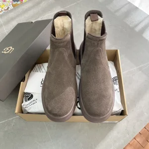 High Quality Super Clone Ugg Sneakers Brown Eva Sheepskin Suede High-Quality Materials Autumn Winter