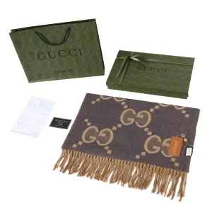 Luxury High Quality Gucci Scarf Blue Cashmere Jacquard Sophistication