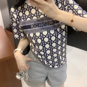 Luxury Dior Jacquard Short-Sleeved Shirts