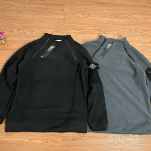 High Quality Designer Stone Island Sweatshirt Ash Fleece Exquisite Workmanship Street Style