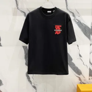 Luxury Burberry Leather Short-Sleeved T-Shirt