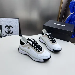 Luxury Chanel Sneakers Silk Cowhide