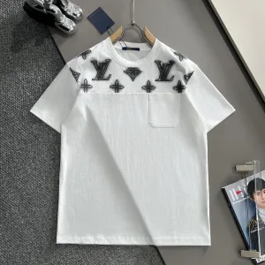 Luxury Louis Vuitton Cotton Short-Sleeved T-Shirt For Early Spring