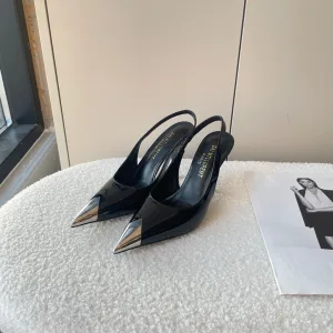 Designer AAA Saint Laurent Sandals Ash Patent Leather Soft Spring Early