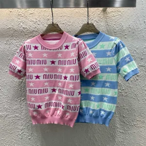 Aaa Miu Miu Jacquard Short Sleeves