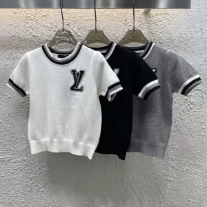 Designer Louis Vuitton Jacquard Short Sleeves