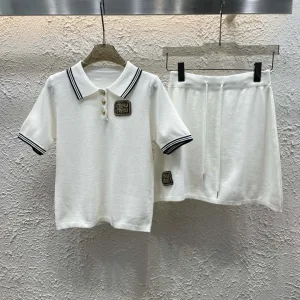 Designer Aaa Miu Miu Gold Short-Sleeved Shirt