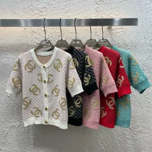 Aaa Luxury Chanel Gold Short-Sleeved Shirts