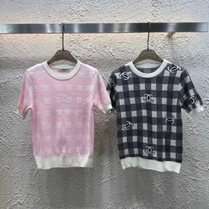 Designer Luxury Chanel Jacquard Short Sleeves