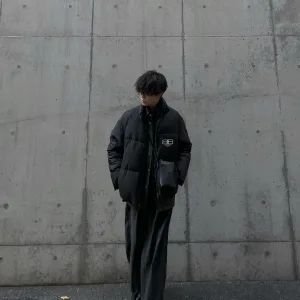 AAA Reps Balenciaga Cotton-Padded Coat Black Cotton Down Winter