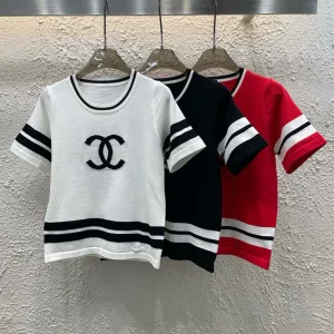 Luxury Designer Chanel Jacquard Short Sleeves