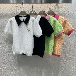 Luxury Louis Vuitton Jacquard Short-Sleeved Shirt
