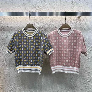 Luxury Louis Vuitton Jacquard Short Sleeves