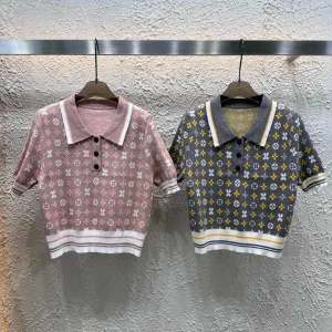 Luxury Louis Vuitton Jacquard Short Sleeves