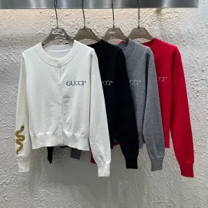 High Quality Luxury Gucci Long-Sleeved Cardigan