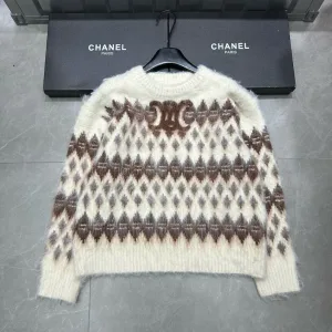 High Quality Celine Diamond Long-Sleeved Sweater