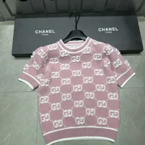 Designer Gucci Jacquard Short-Sleeved Shirt
