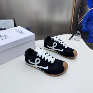 AAA Super Clone Loewe Sneakers Red Nylon Suede Cowhide Rubber Outsole Spring Early