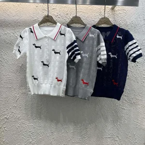 Luxury Thom Browne Jacquard Short Sleeves