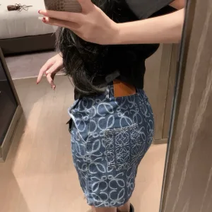 Aaa Luxury Loewe Denim Short Skirt