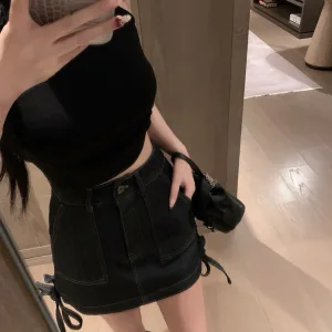 1:1 High Quality Loewe Denim Short Skirt