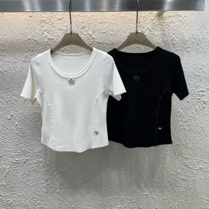 Luxury High Quality Chanel Lace Short Sleeves