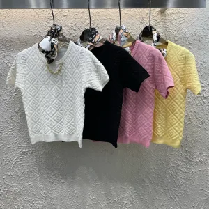 Luxury Designer Louis Vuitton Diamond Short-Sleeved Shirt