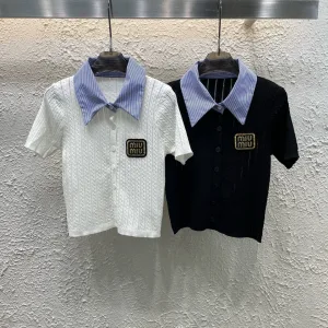 Aaa Miu Miu Gold Short Sleeves
