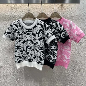 Luxury Chanel Jacquard Short Sleeves
