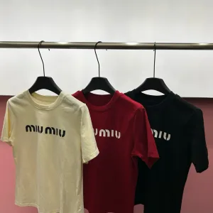 Designer High Quality Miu Miu Short-Sleeved T-Shirt