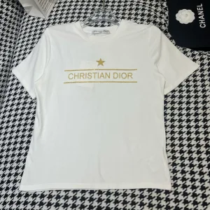 Designer Luxury Dior Gold Short-Sleeved T-Shirt