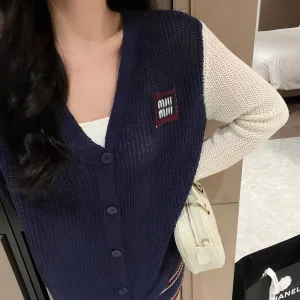 Aaa 1:1 Miu Miu Long-Sleeved Cardigan