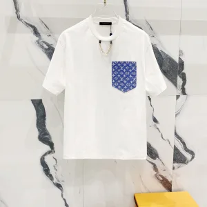 High Quality Aaa Louis Vuitton Denim Short-Sleeved T-Shirt