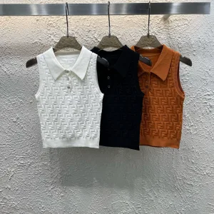 Aaa Designer Fendi Jacquard Vest