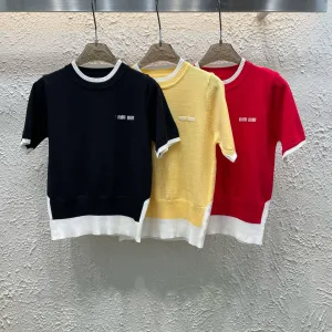 Aaa High Quality Miu Miu Jacquard Short Sleeves