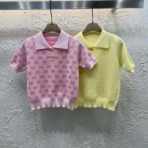 Luxury Designer Gucci Gold Short Sleeves