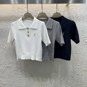 1:1 Saint Laurent Gold Short Sleeves