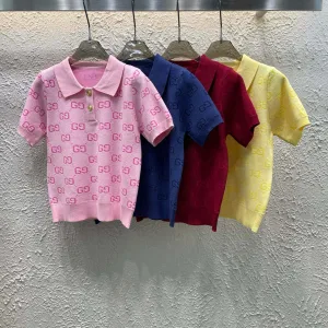 Luxury High Quality Gucci Gold Short Sleeves