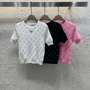 Luxury Aaa Chanel Stone Short Sleeves