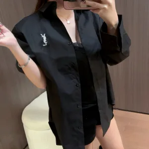 High Quality Designer Saint Laurent Stone Long-Sleeved Shirt