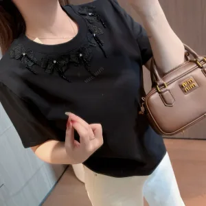 High Quality Luxury Miu Miu Short-Sleeved T-Shirt