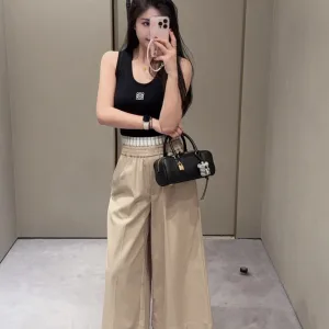 Designer Loewe Leather Casual Trousers For Spring