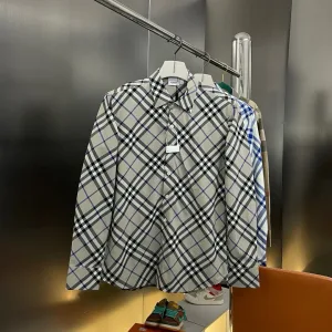 AAA High Quality Burberry Shirt Red Cotton Combed Spring Summer Patch