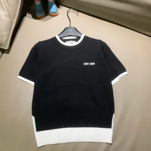 Aaa Miu Miu Jacquard Short Sleeves