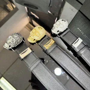 High Quality Reps Philipp Plein Belt Top-Grain Cowhide